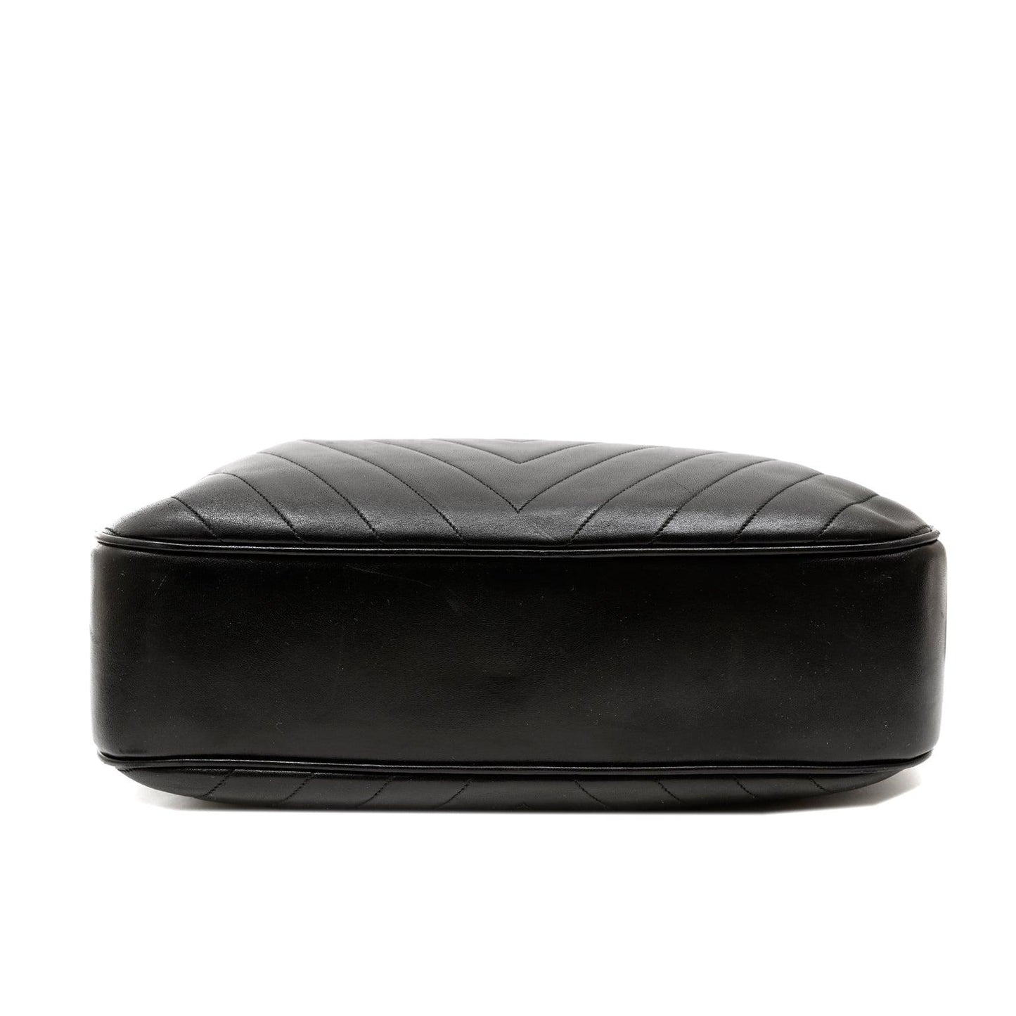 Chanel Black Chevron Leather Vintage Day Bag