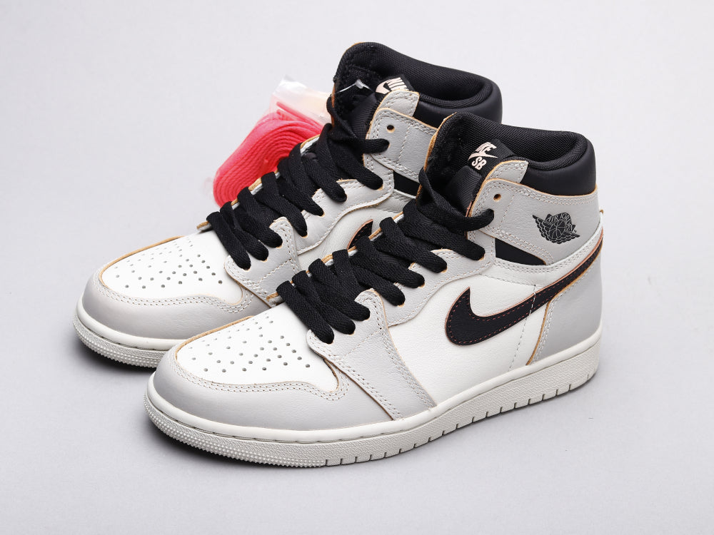 GLM - AJ1 gray and white scratch shoes for women
