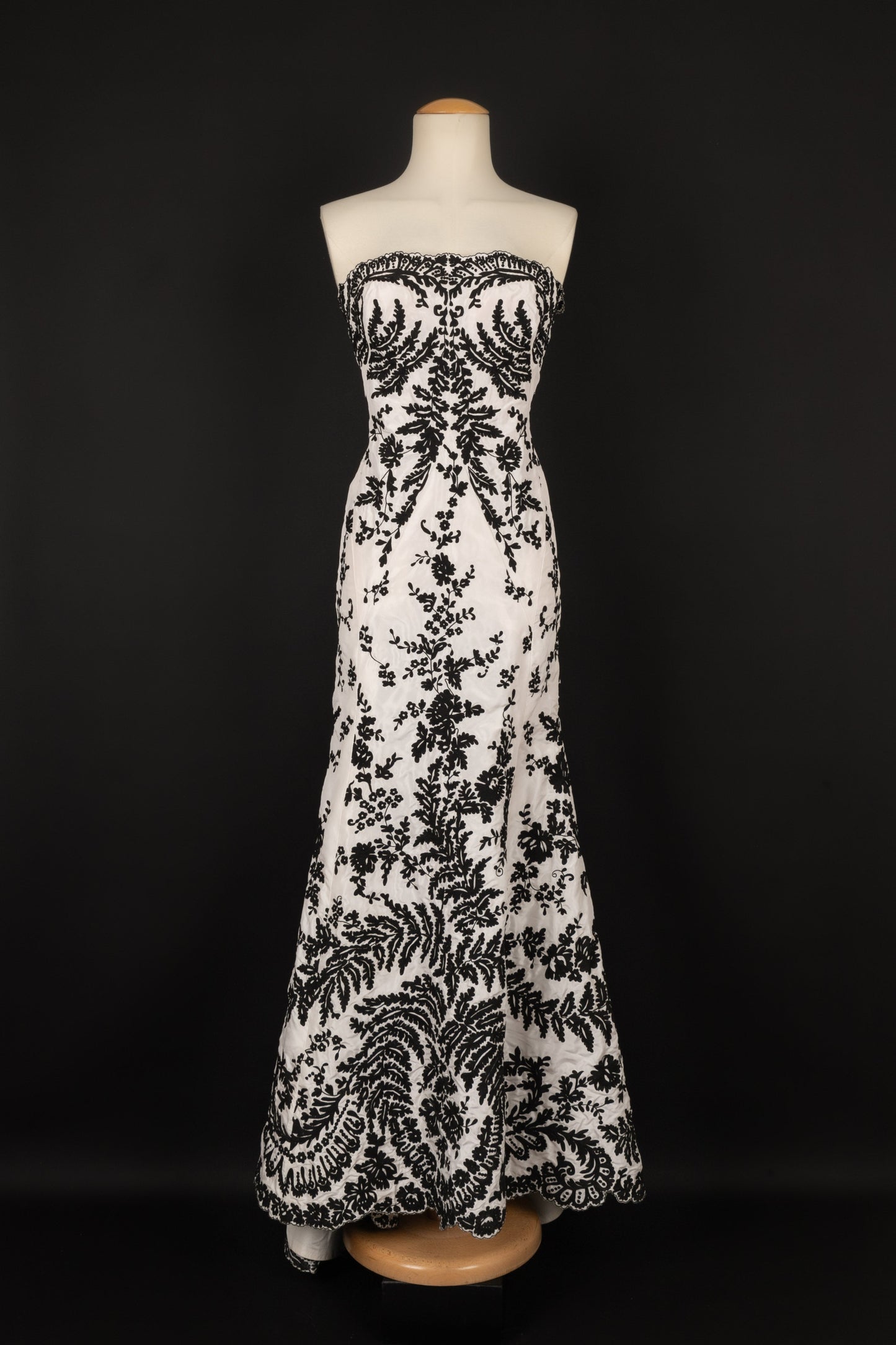 Longue robe bustier Oscar de la Renta