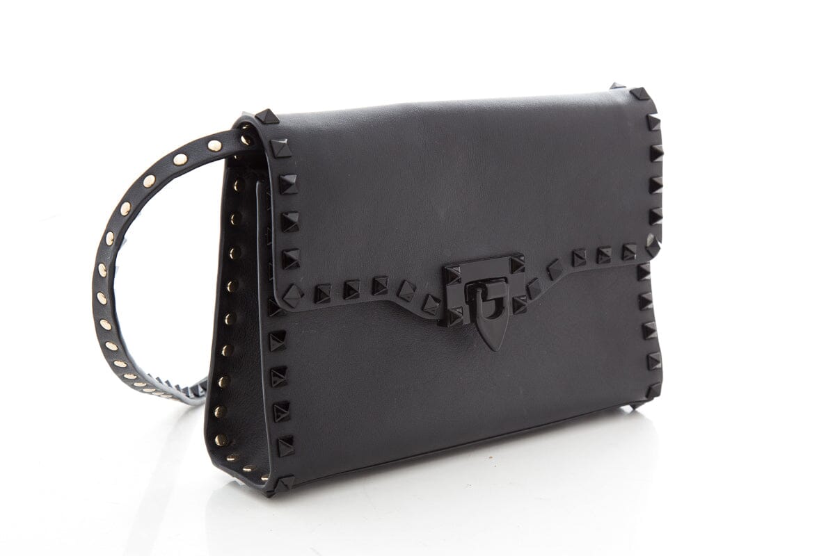 Valentino Black Rockstud Medium Handbag