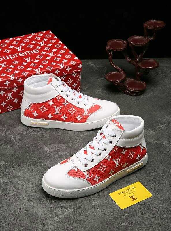 GLM - LUV HIgh Top White Red Sneaker