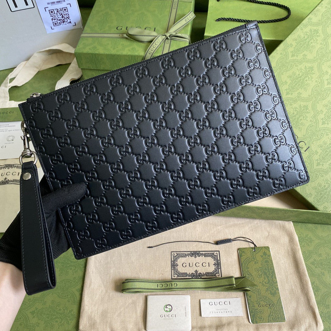 Glami Embossed Pouch Black Glami Embossed For Men 12in/30cm Glami