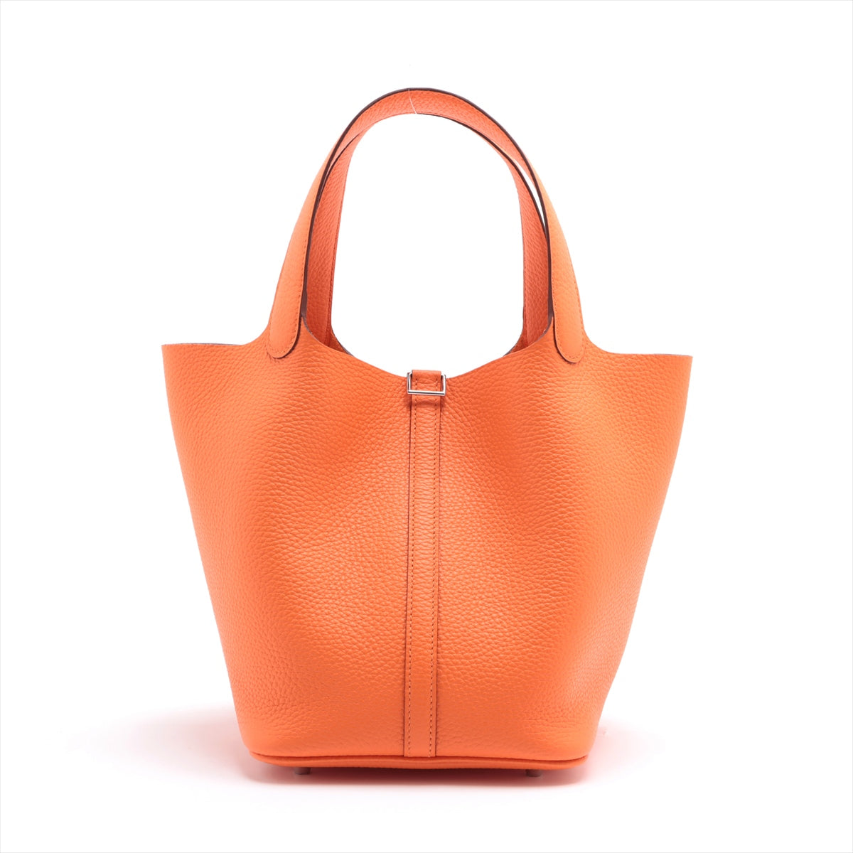 Hermes Picotin Lock MM clÃƒÆ’Ã‚Â©mence Orange Mini Silver G  W2024