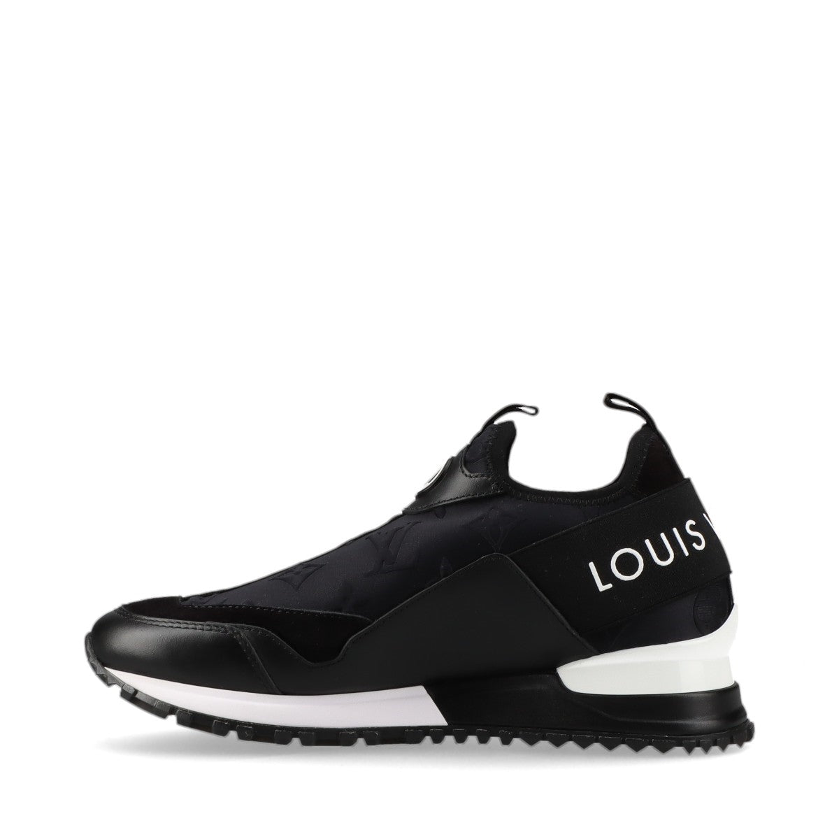 Louis Vuitton Runway Line Leather  Fabric Trainers 34.5  Black Ã— White Monogram LV Circle Logo Box  Bag