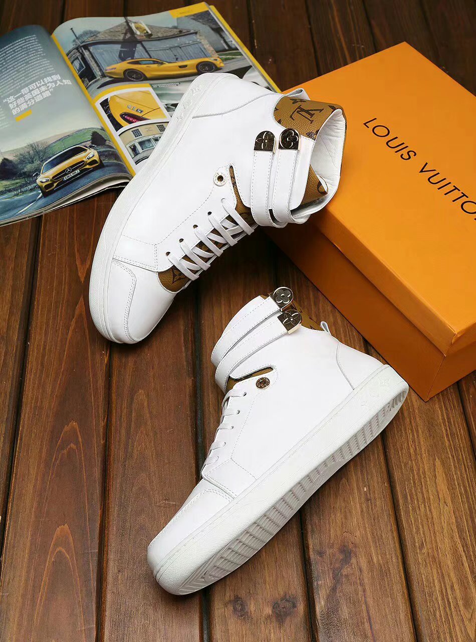 GLM - LUV HIgh Top White Brown Sneaker