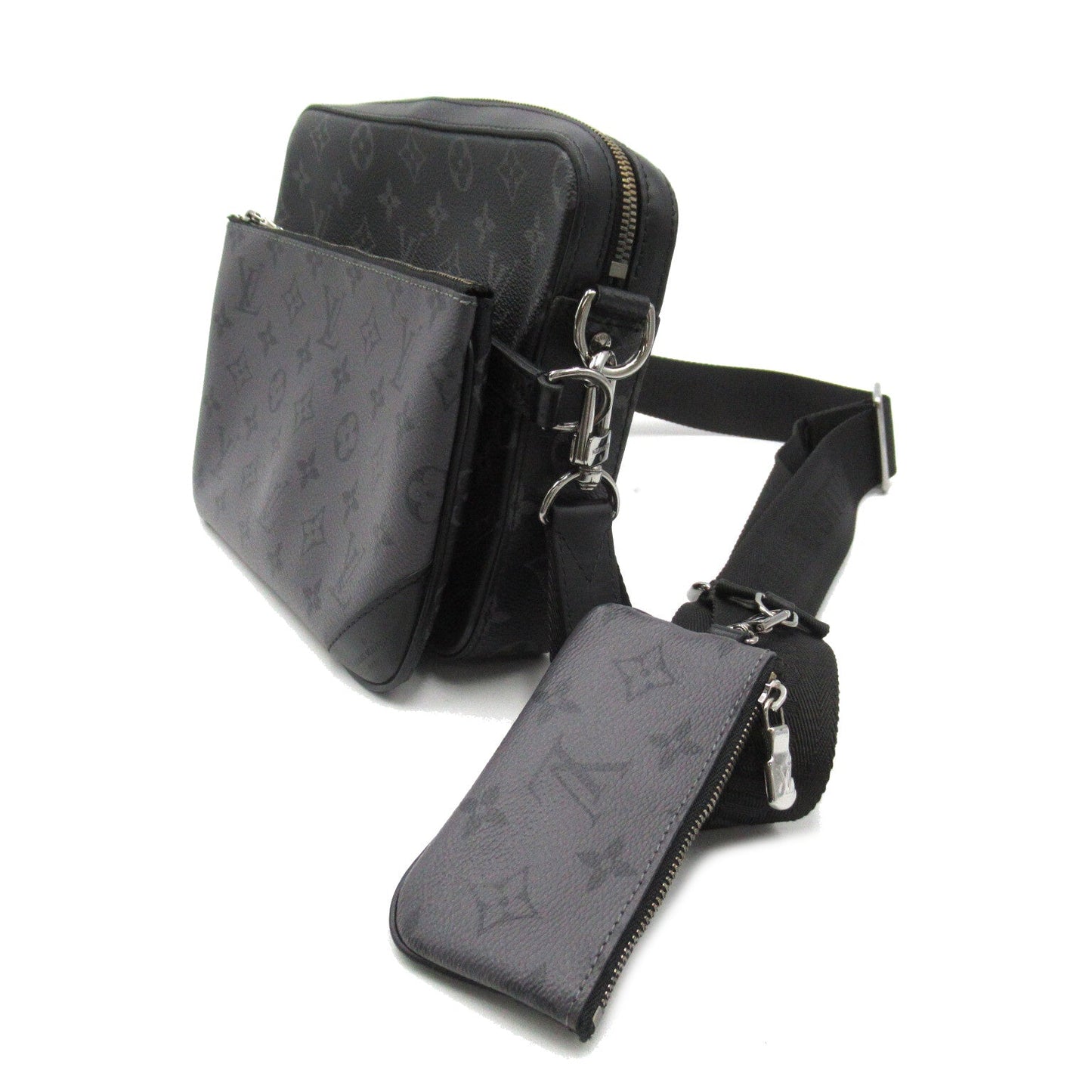 Louis Vuitton Trio Messengers Shoulder Bag PVC ted Canvas Monogram Exclusively   Black M69443