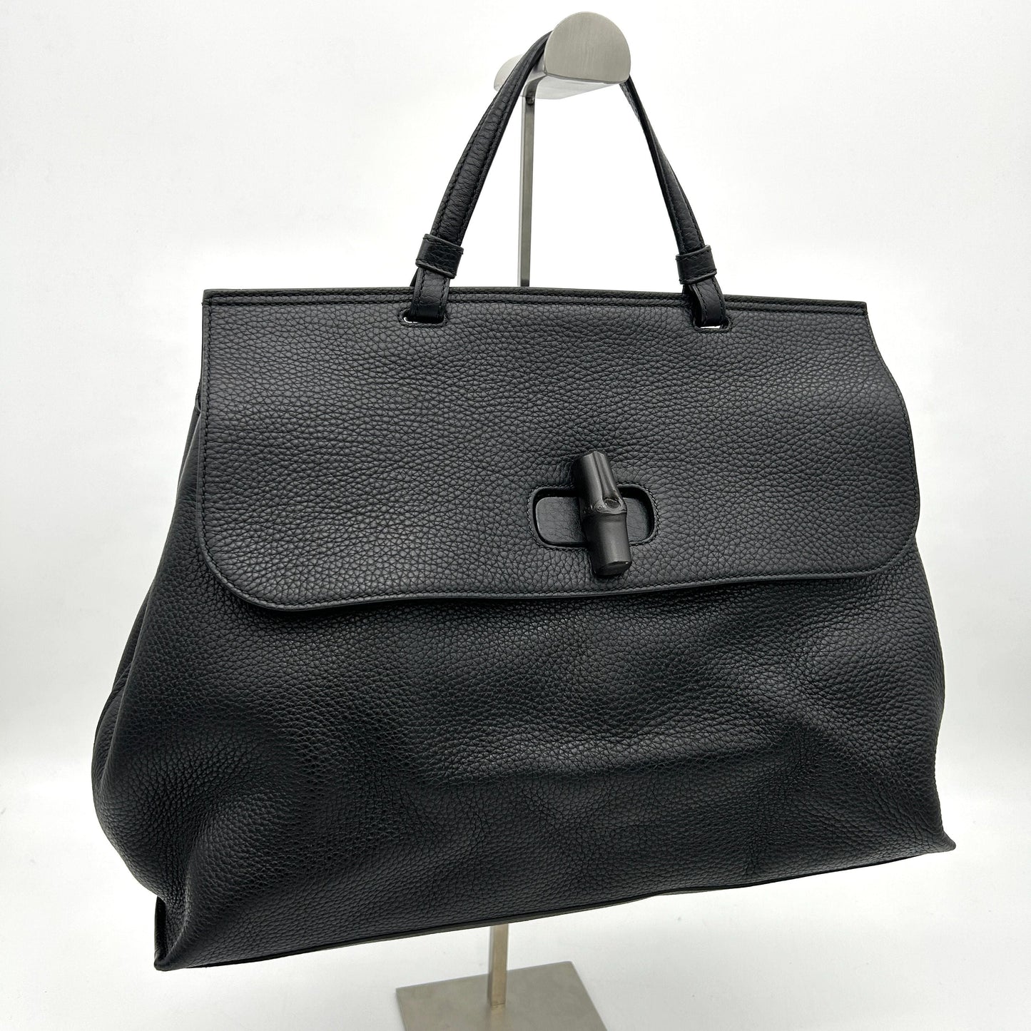 Gucci Bamboo Daily Large - Black Handle Bags LA30224