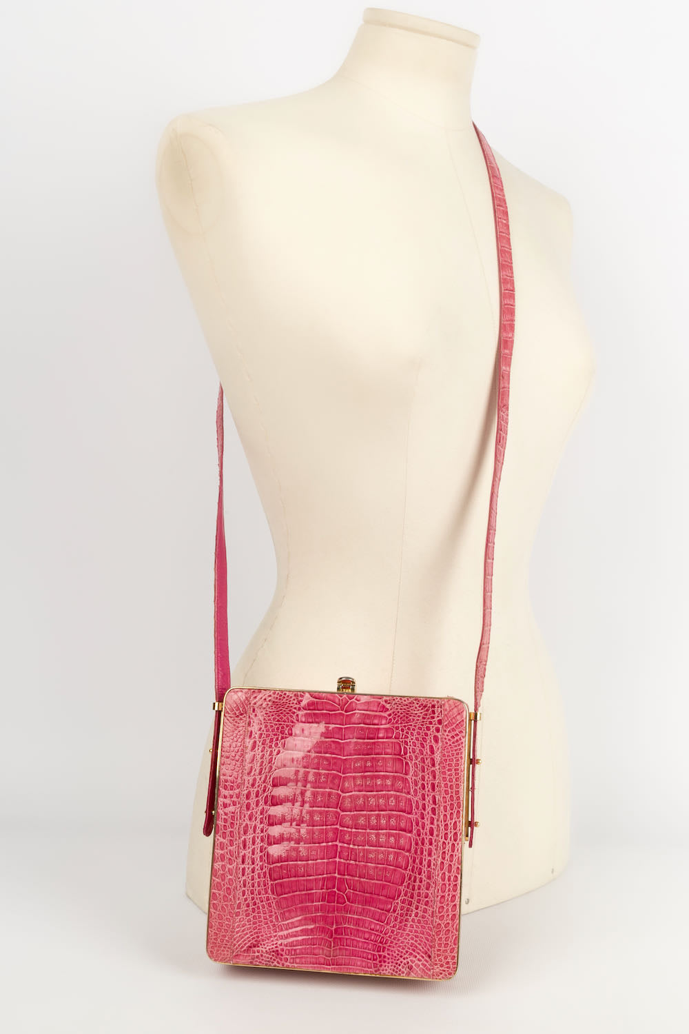 Sac en crocodile rose