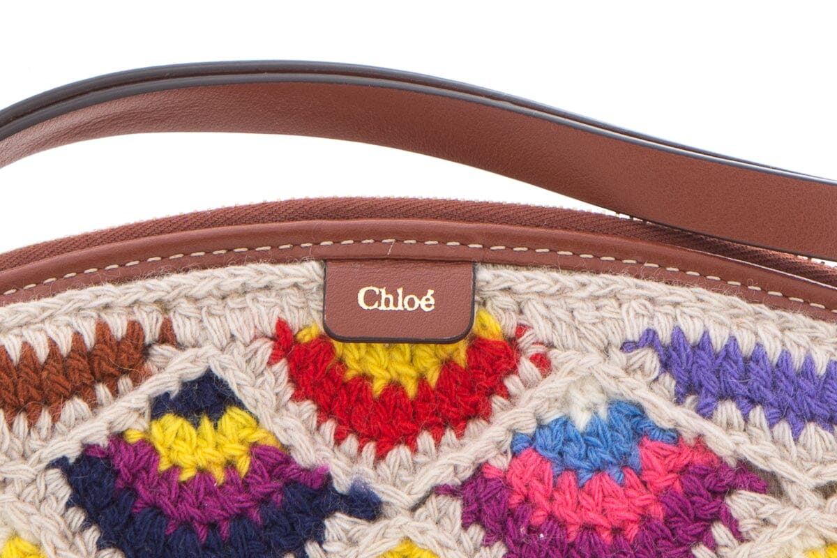 Chloe Multi Crochet & Leather Pouch
