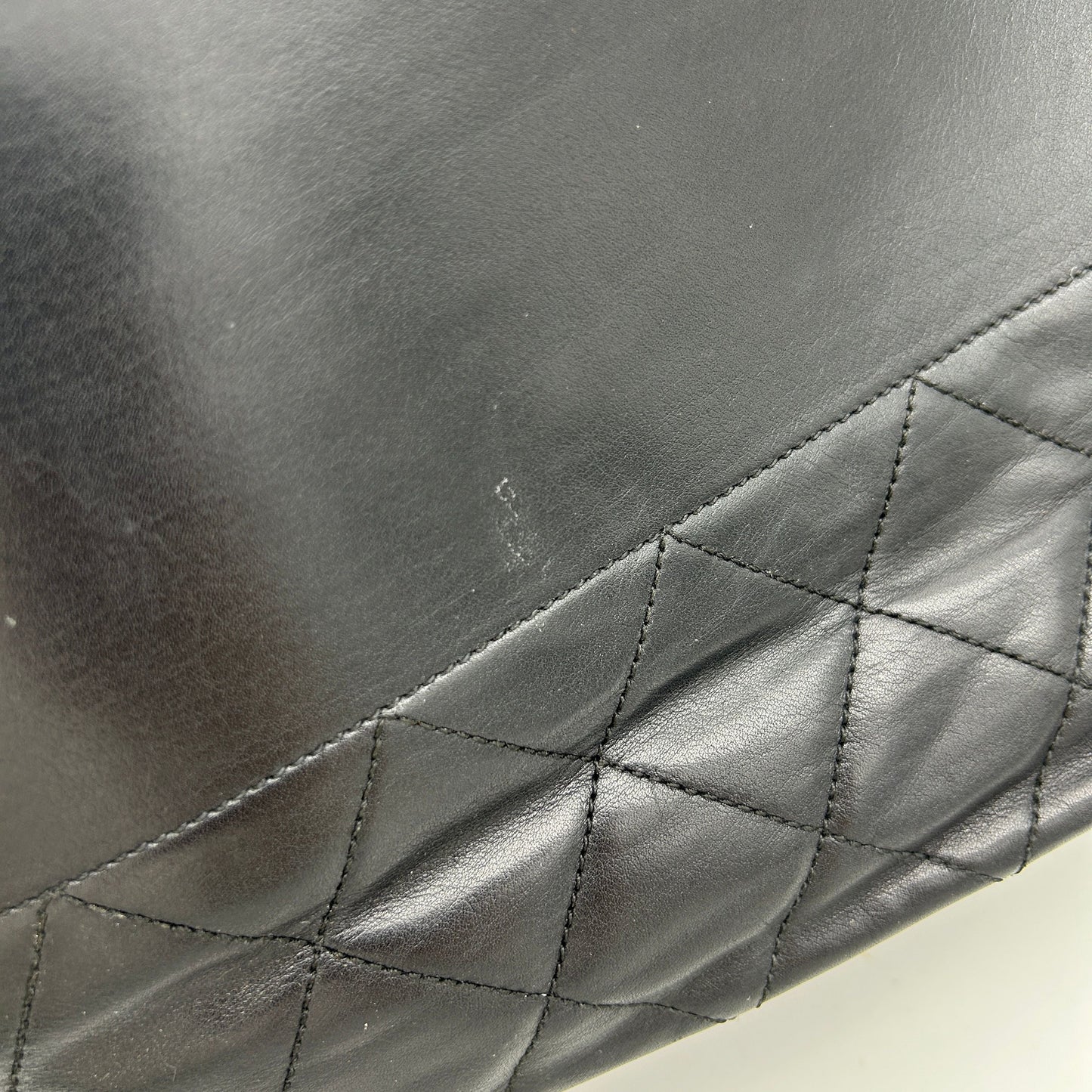 Vintage cc chain leather tote Chanel Black in Leather ch11104cc