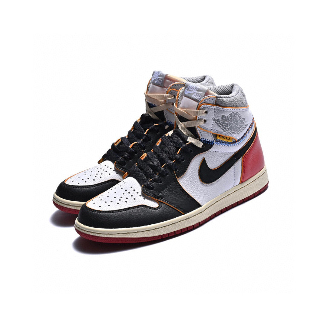 GLM - Union x AJ1 High white and red stitching