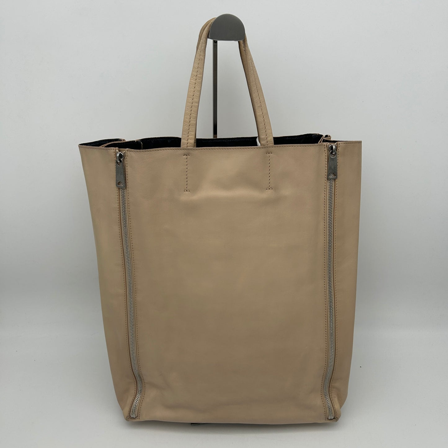 Celine Cabas Medium Cream Vertical Zip Tote Bag