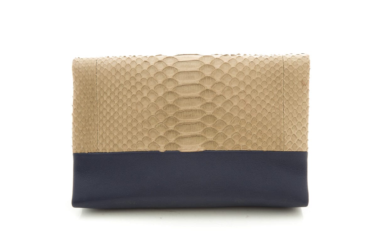 Celine Navy & Beige Leather Pouch