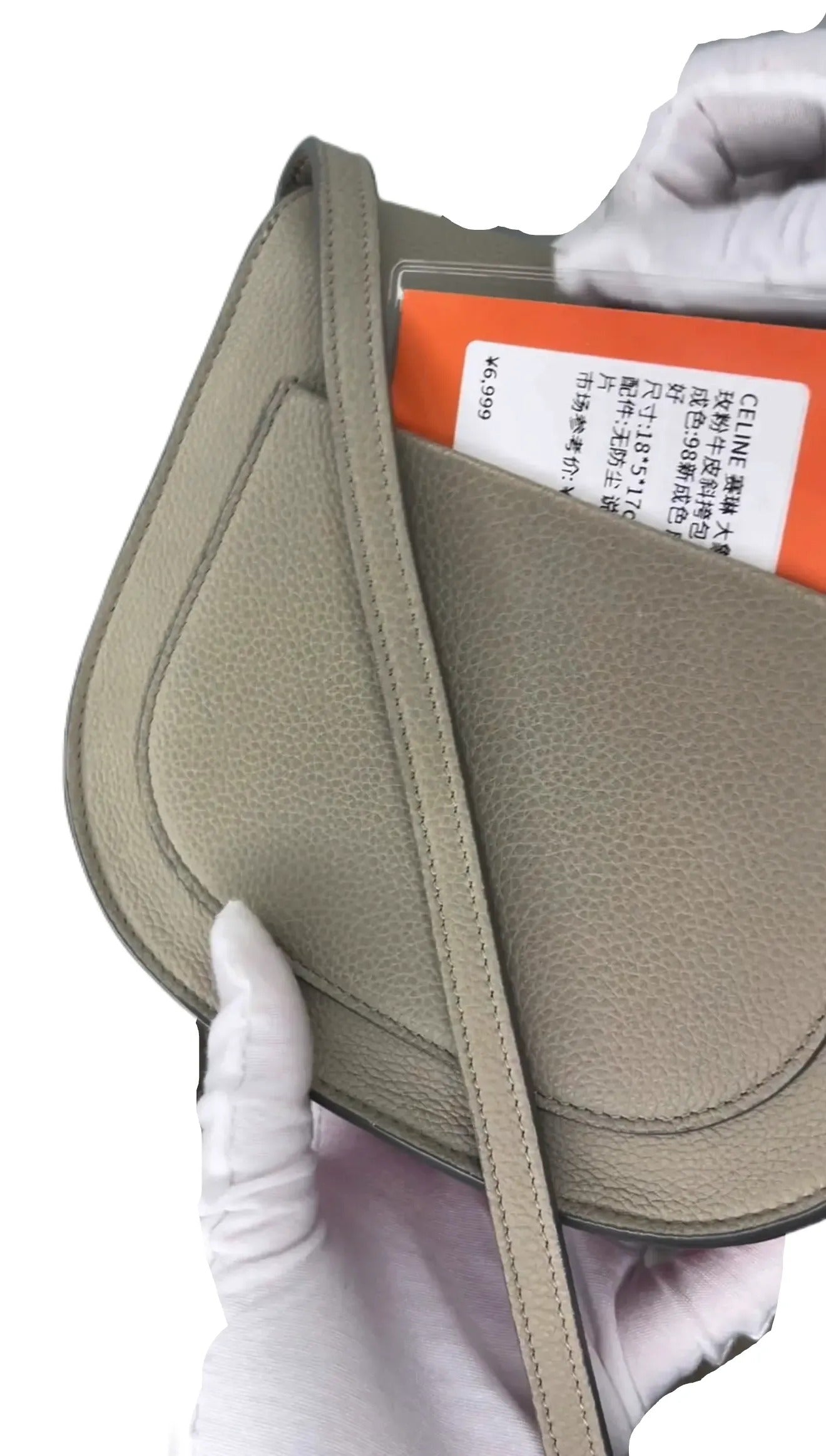 Celine - Trotteur Handbag - Leather Grey Plain TT-0001