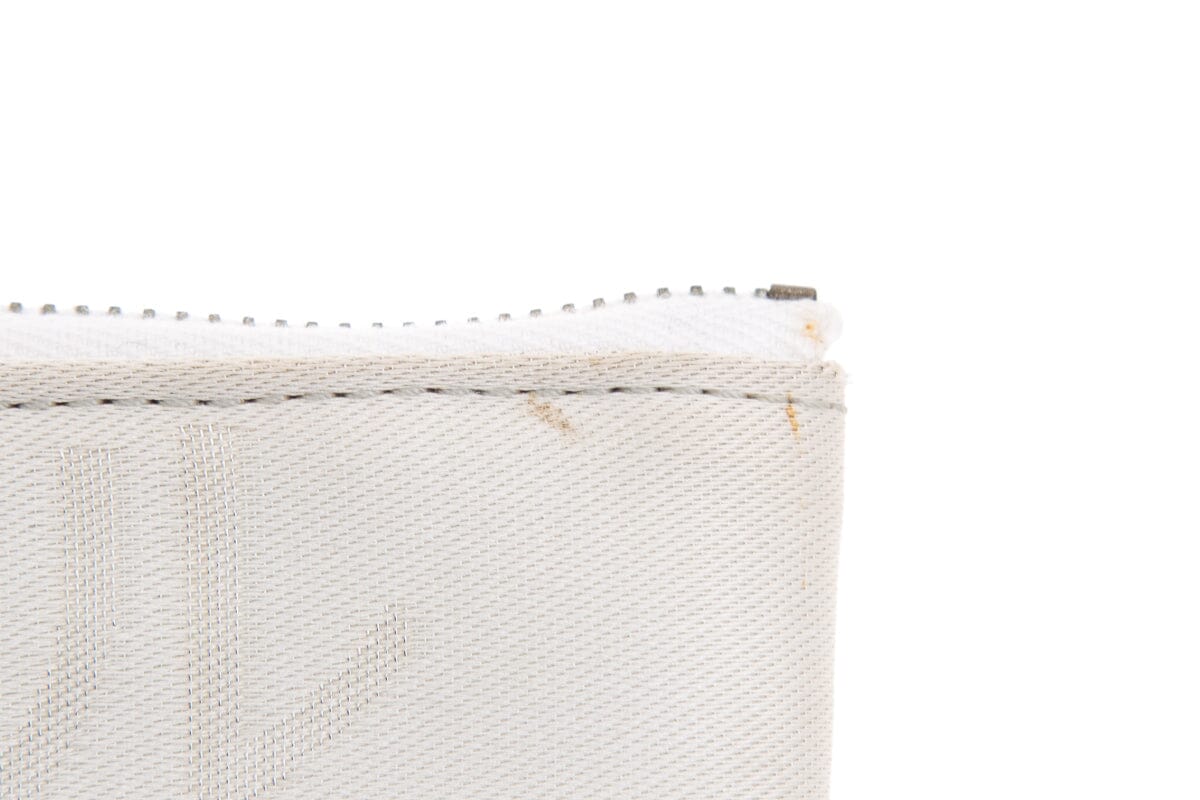 Chanel Vintage White and Silver Ginza Limited Pearl Coco Mark Pouch