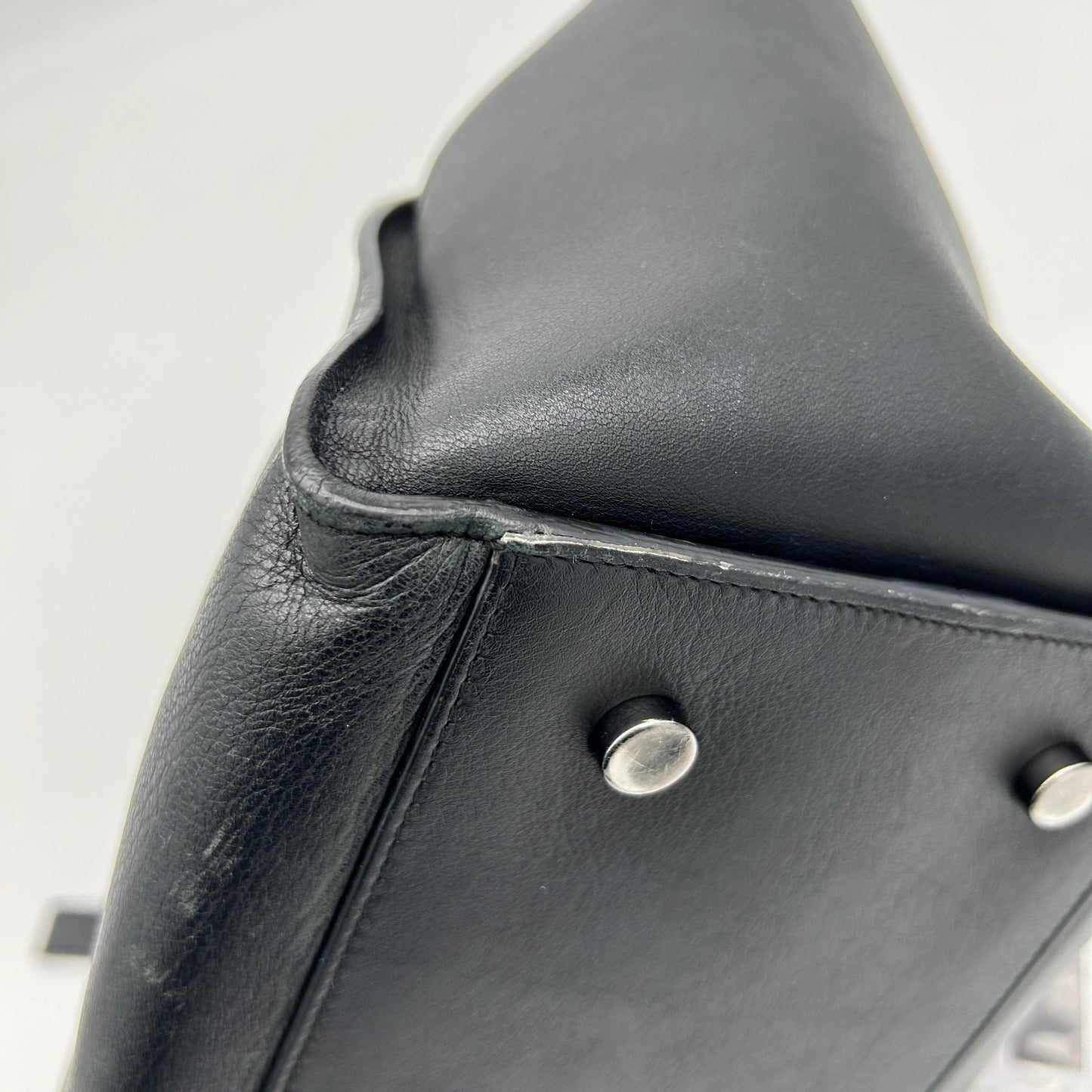 Saint Laurent Downtown Cabas Black Leather Tote Bag