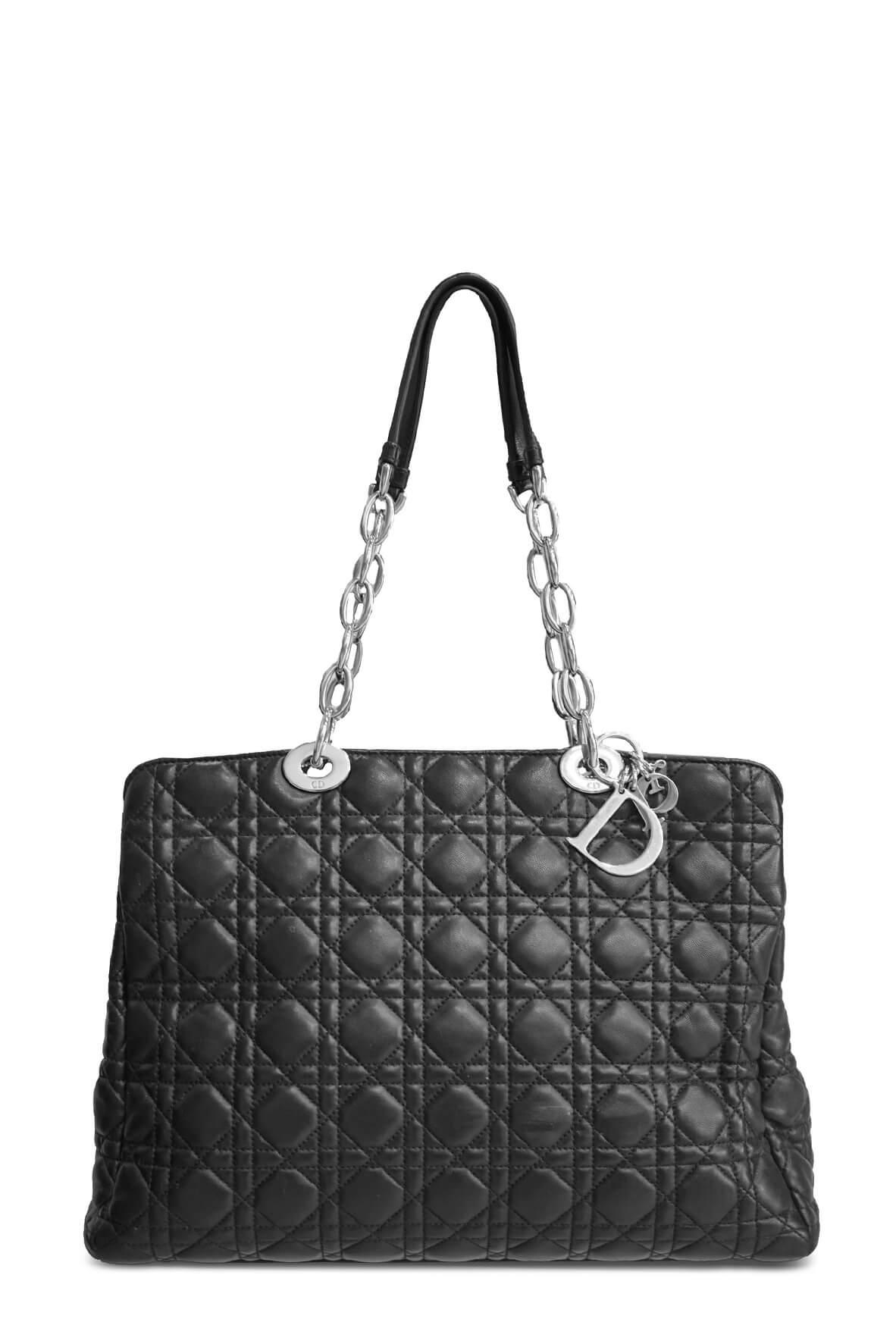 Large Cannage Shopping Tote Black