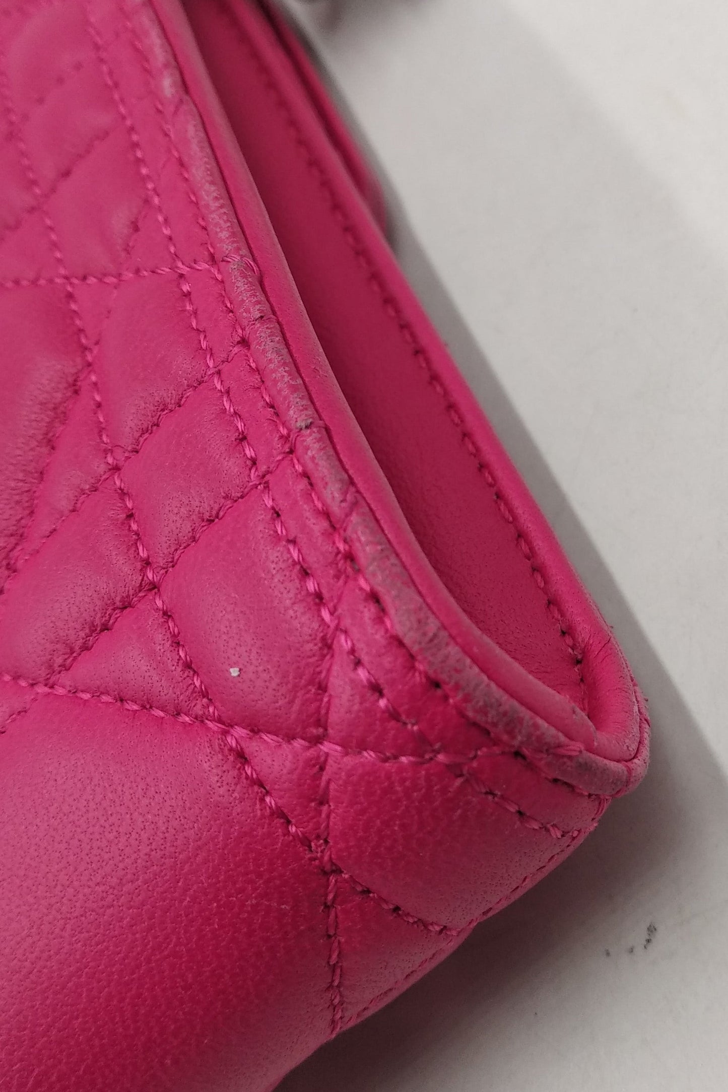 Quilted Cannage Wristlet Clutch Fuchsia