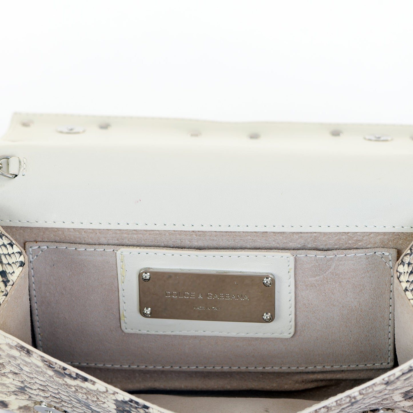 Small Snakeskin DG Logo Clutch