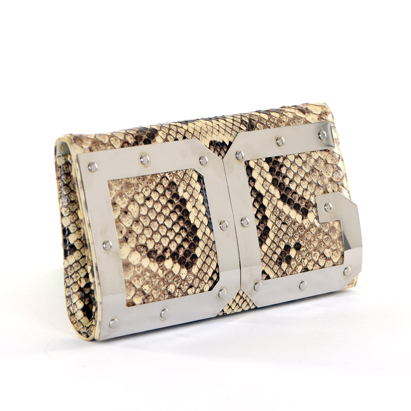 Small Snakeskin DG Logo Clutch