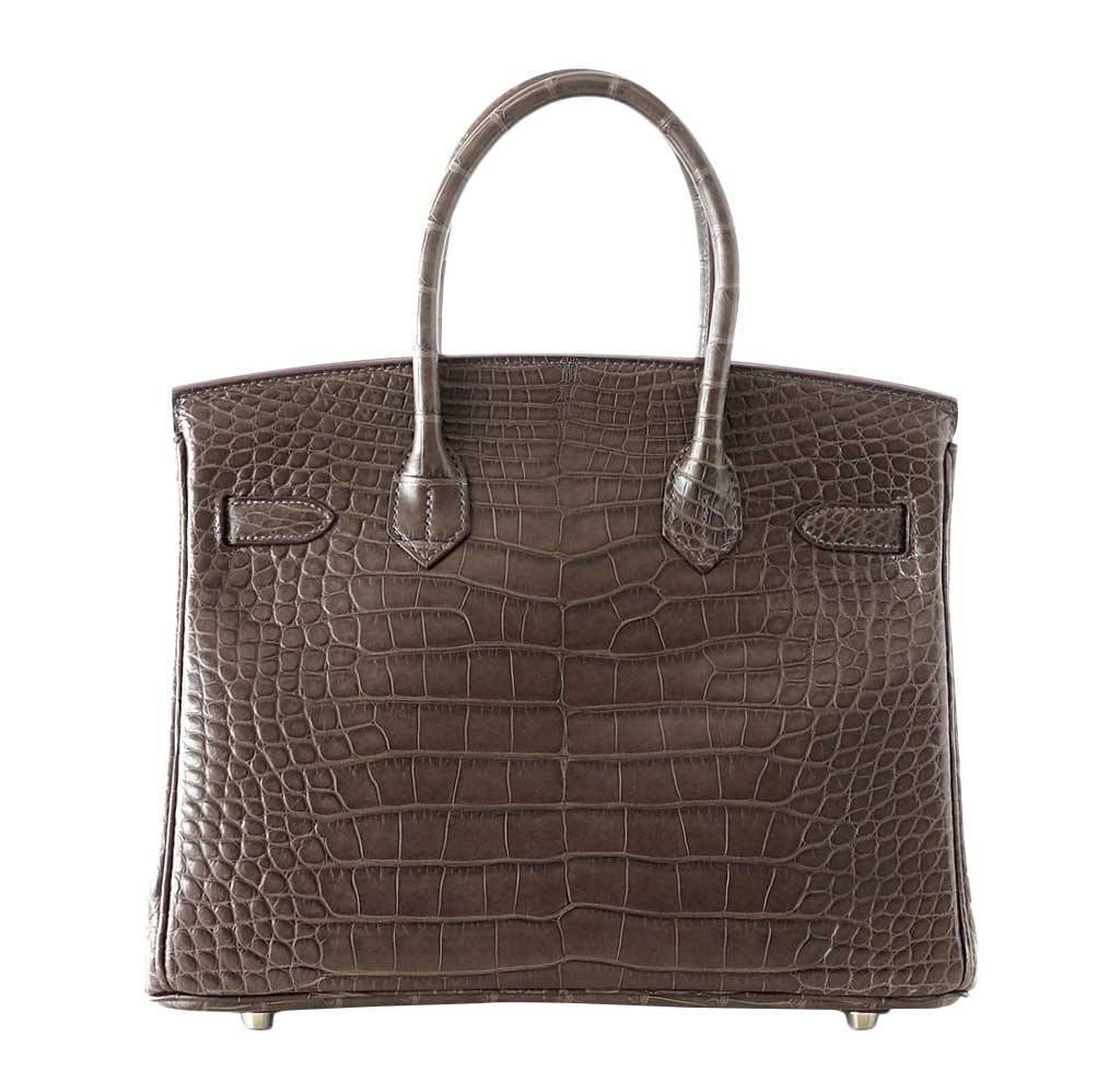 HermÃƒÆ’Ã‚Â¨s Birkin 30 Gris Elephant Matte Alligator Bag