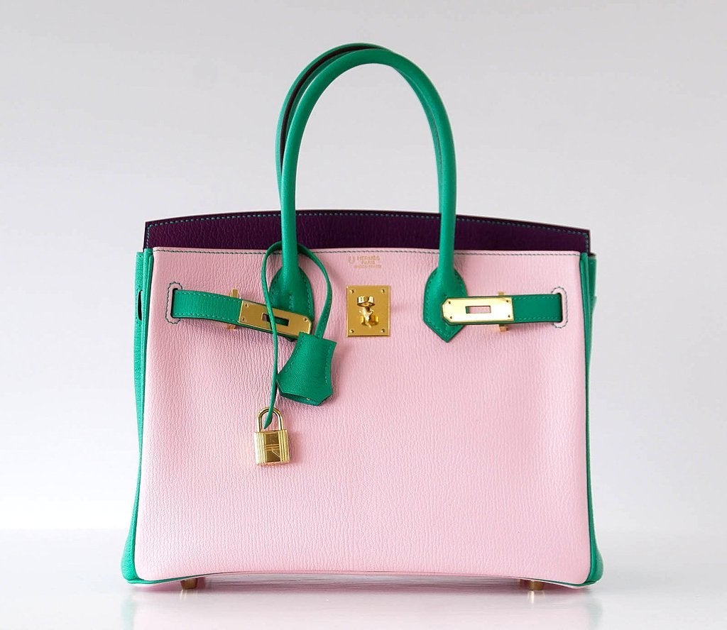 HermÃƒÆ’Ã‚Â¨s Birkin 30 Tri-Color Chevre Horseshoe Bag GHW