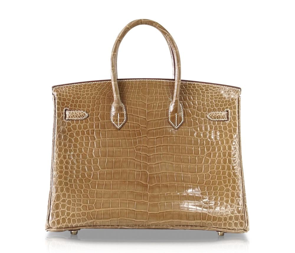 HermÃƒÆ’Ã‚Â¨s Birkin 35 Ficelle Porosus Crocodile Bag GHW