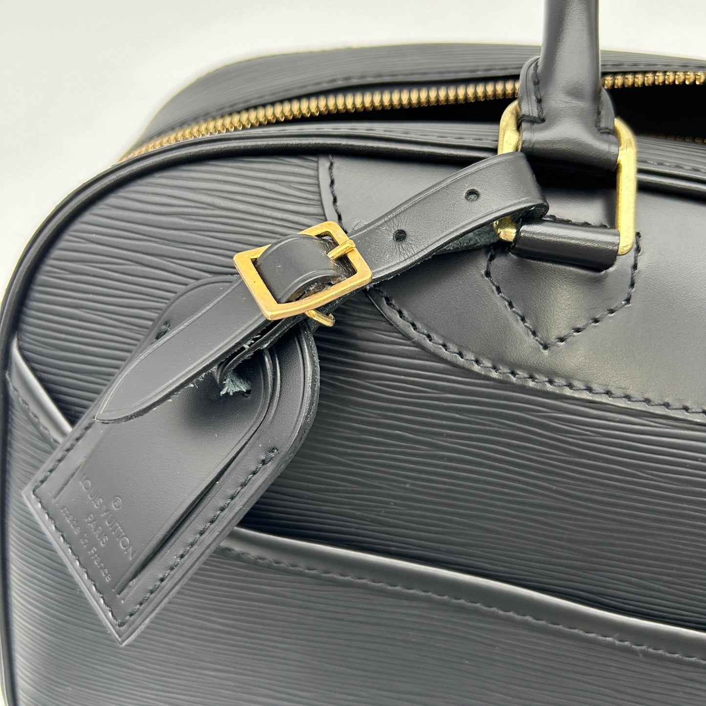 Louis Vuitton Black Epi Deauville Bowling Vanity Handbag