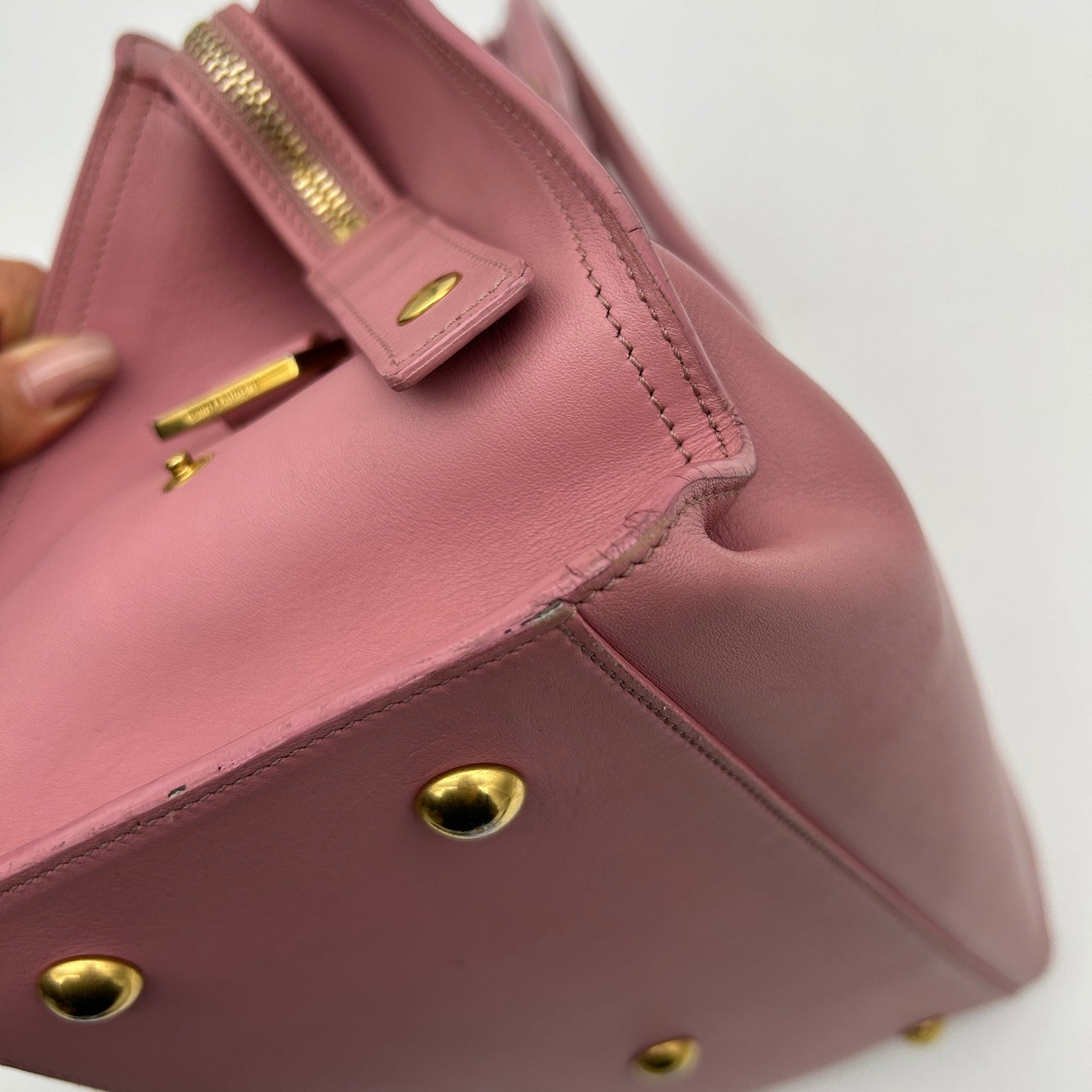 Saint Laurent Paris Ligne Y Mini Cabas Bag Pink Fuschia
