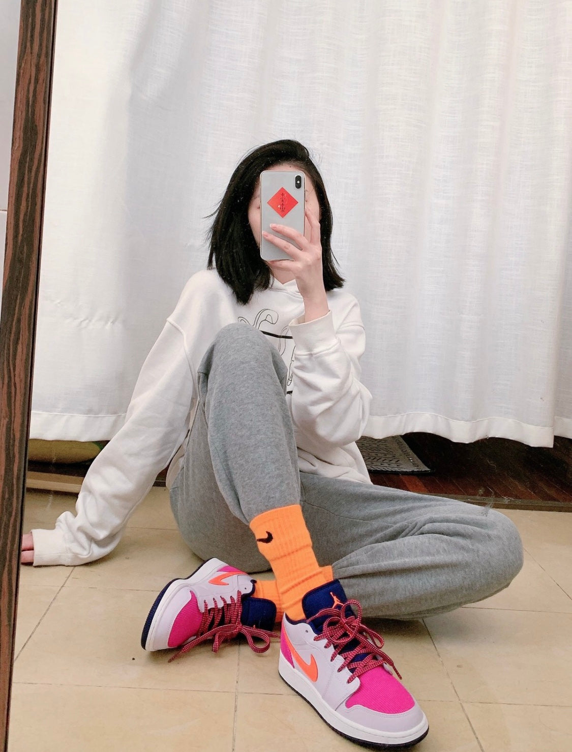 GLM - AJ1 gray orange powder