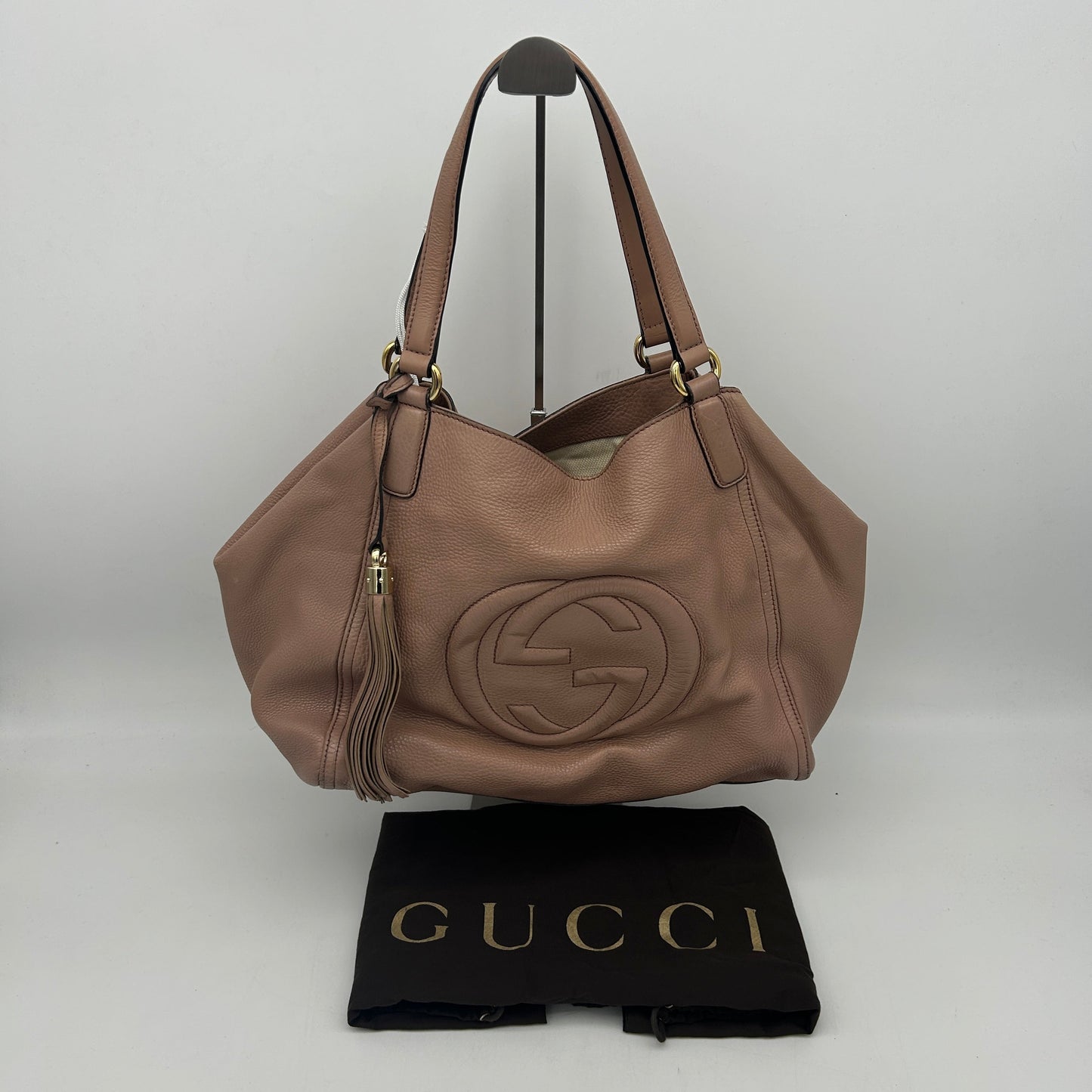 Gucci Soho Pink Leather Convertible Shoulder Bag Small