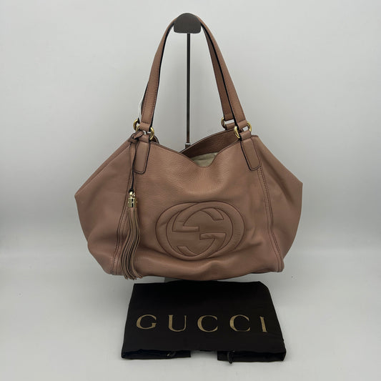 Gucci Soho Pink Leather Convertible Shoulder Bag Small
