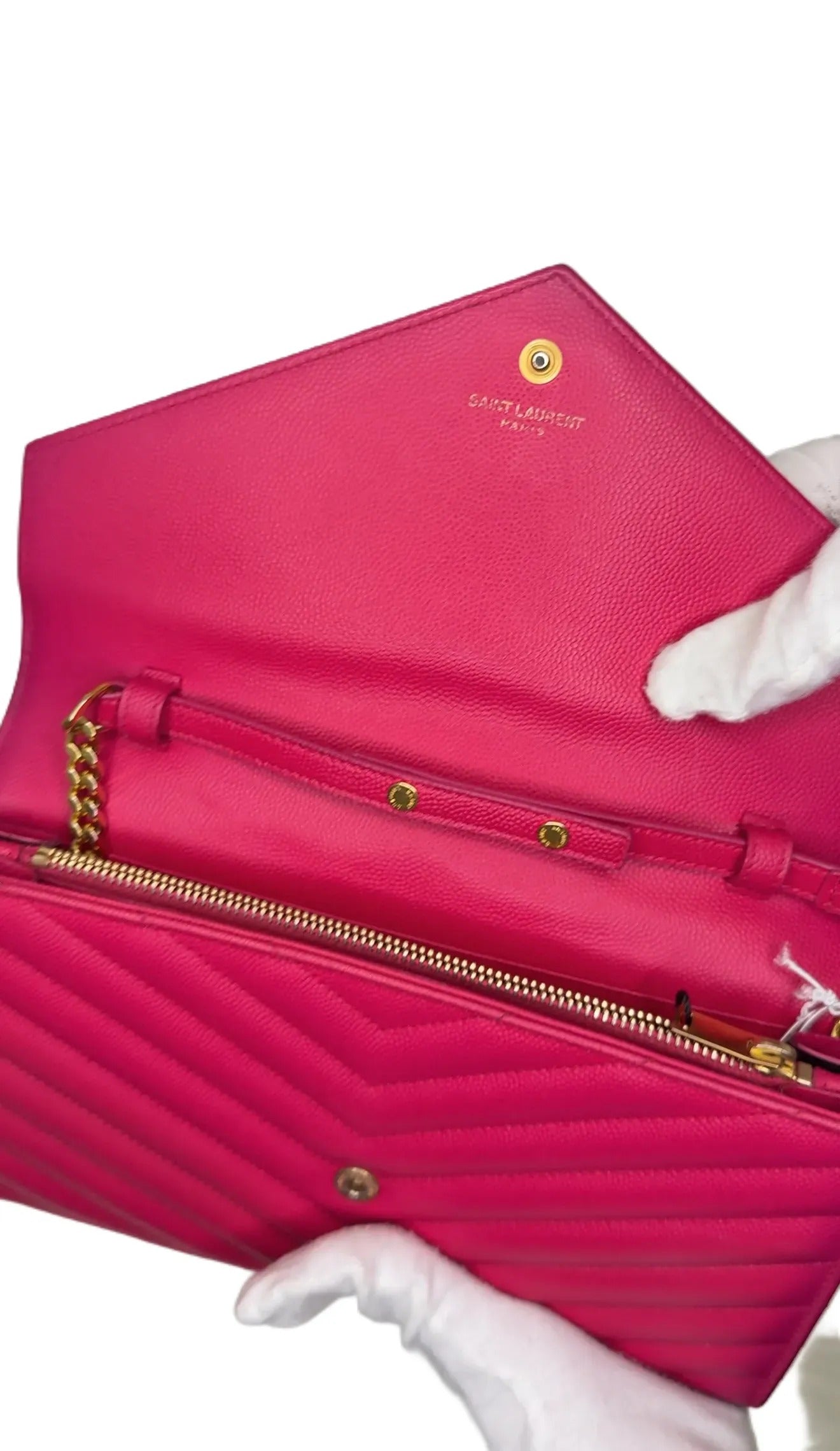 Saint Laurent Monogram MatelassÃƒÆ’Ã‚Â© Cassandre Wallet on Chain B4-36