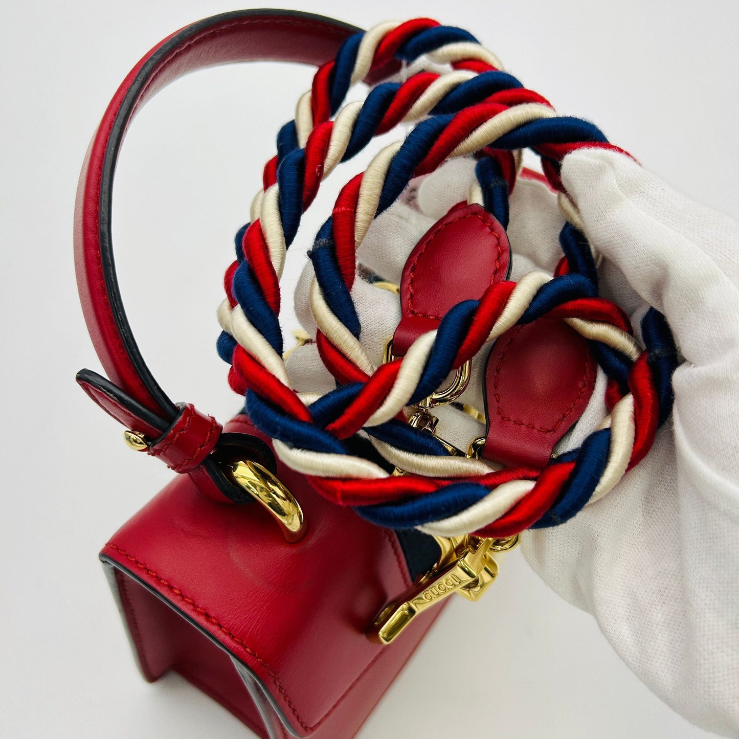 GUCCI Calfskin Mini Sylvie Top Handle Bag  LA24917