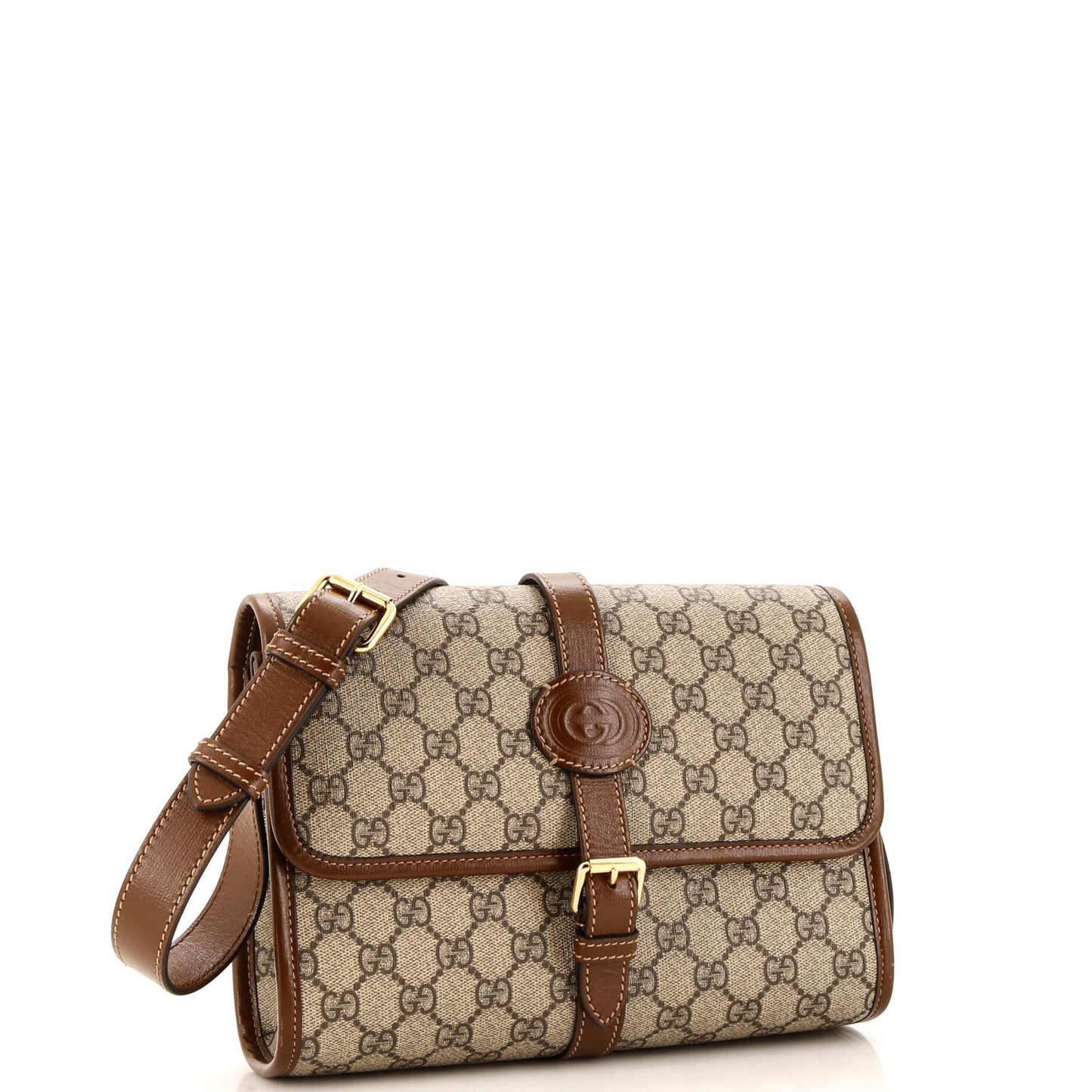 Interlocking G Patch Messenger Bag GG Coated Canvas Small