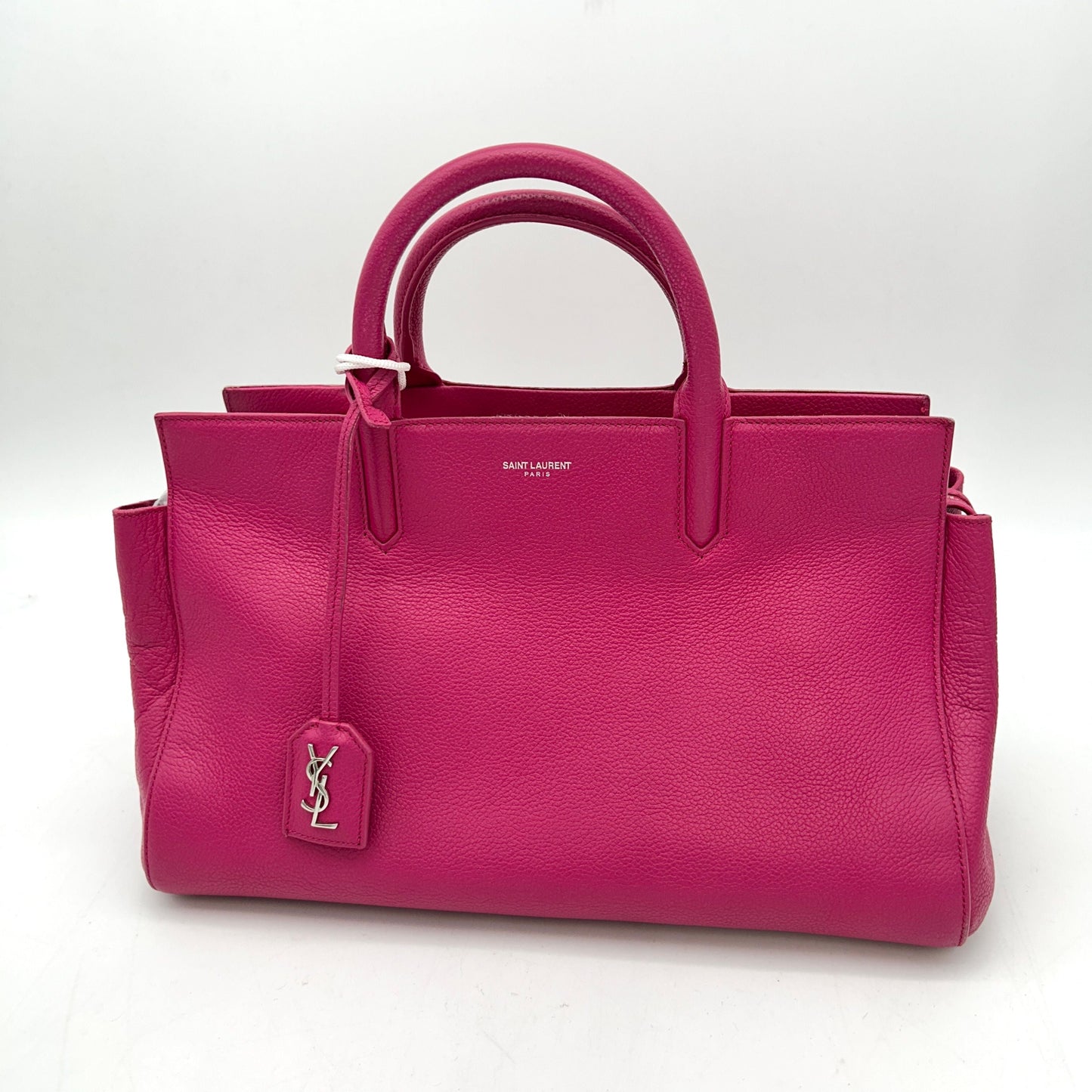 SAINT LAURENT Grained Calfskin Small Cabas Rive Gauche Bubblegum LA6772