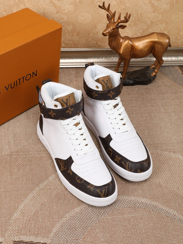 GLM - LUV High Top White Brown Sneaker