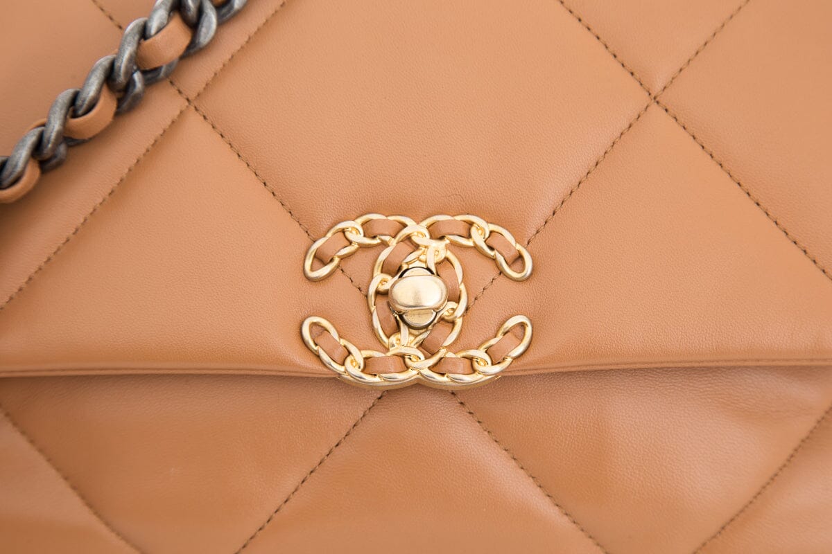Chanel 2024 19 Brown Quilted Leather Handbag
