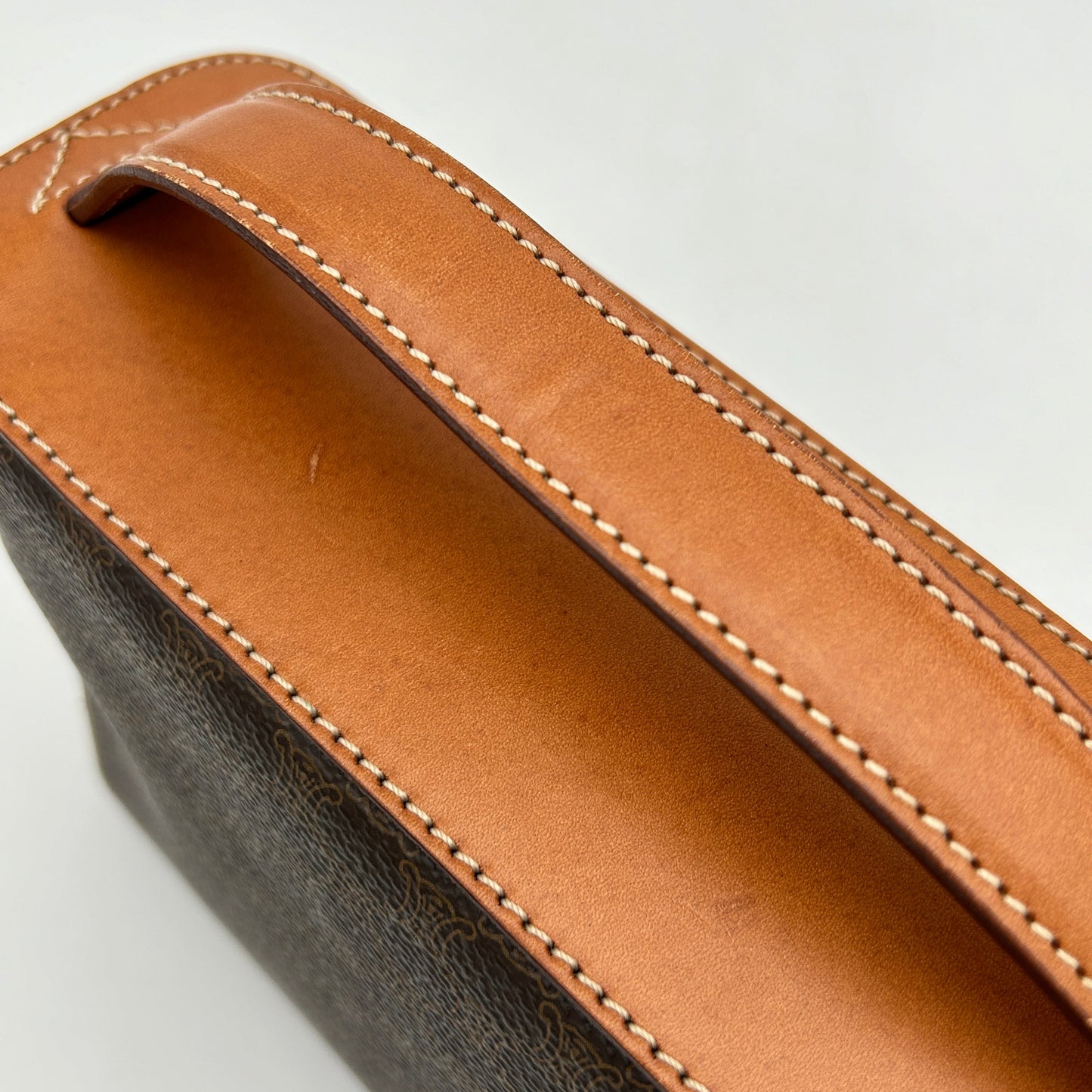 Celine Brown Macadam PVC Leather Handbag
