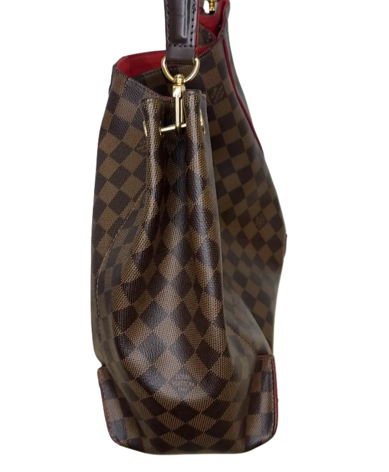 LOUIS VUITTON Damier Ebene Caissa Hobo Cherry B22-30