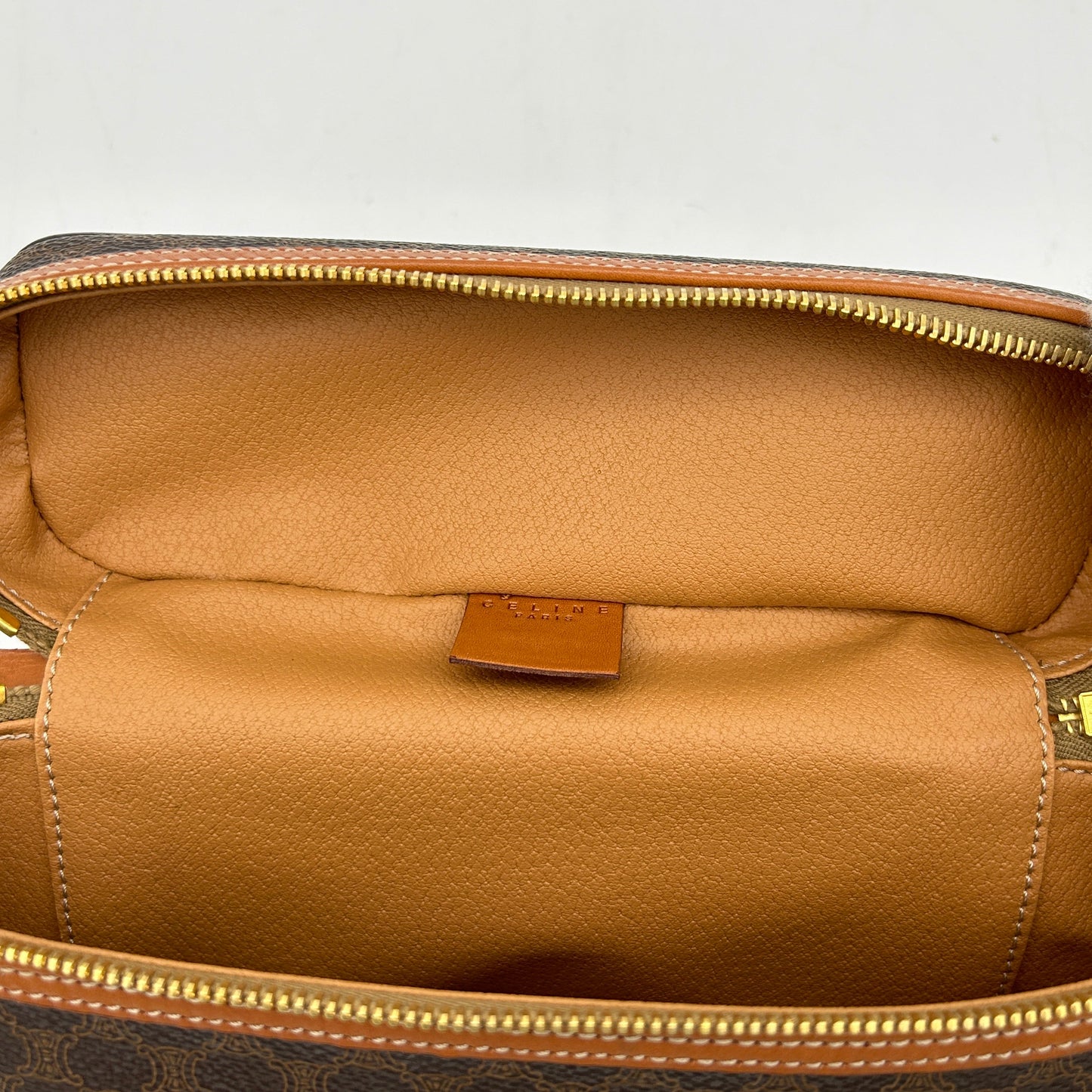 Celine Brown Macadam PVC Leather Handbag