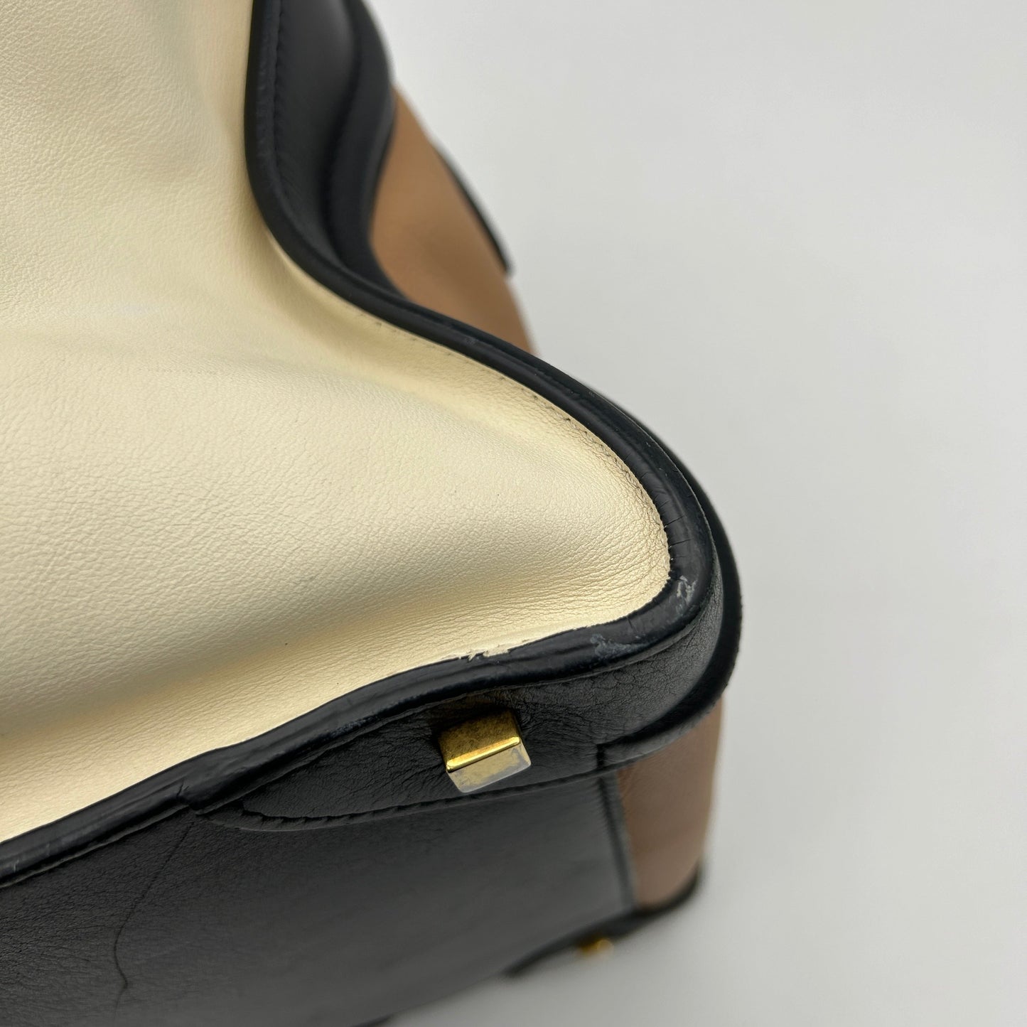Celine Mini Luggage Tri-Color Anthracite Satin Calfskin Handbag
