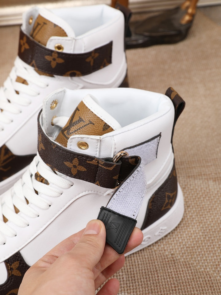 GLM - LUV High Top White Brown Sneaker