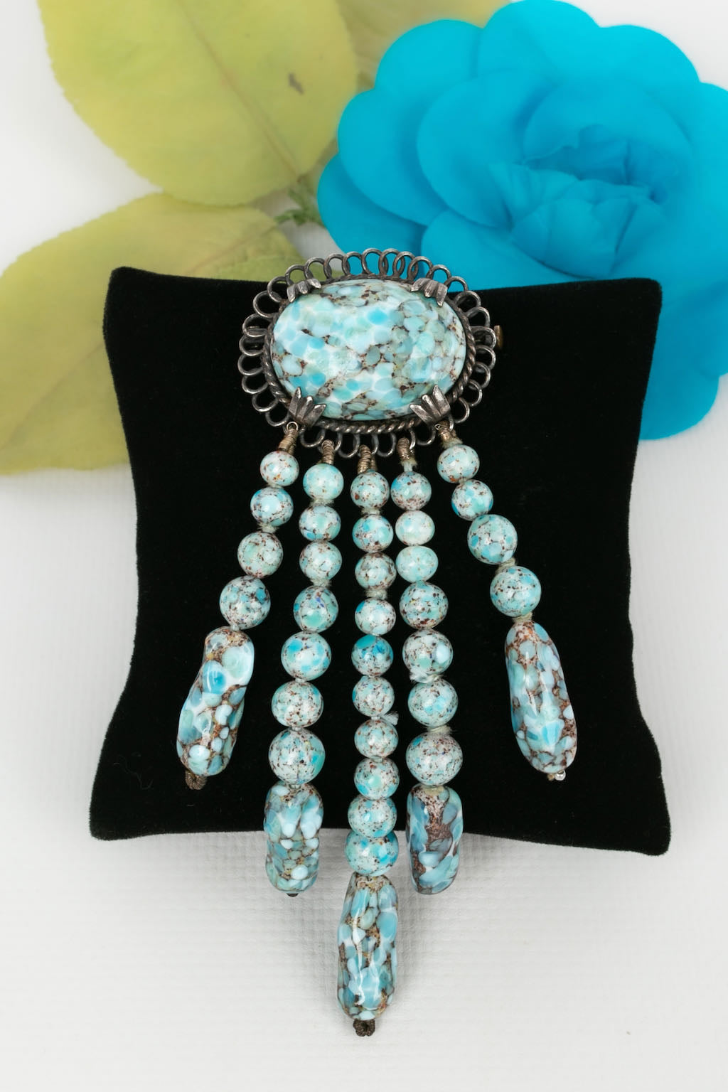 Broche ancienne turquoise