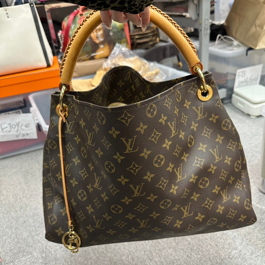 Louis Vuitton Monogram Brown Canvas Tote Handbag Large