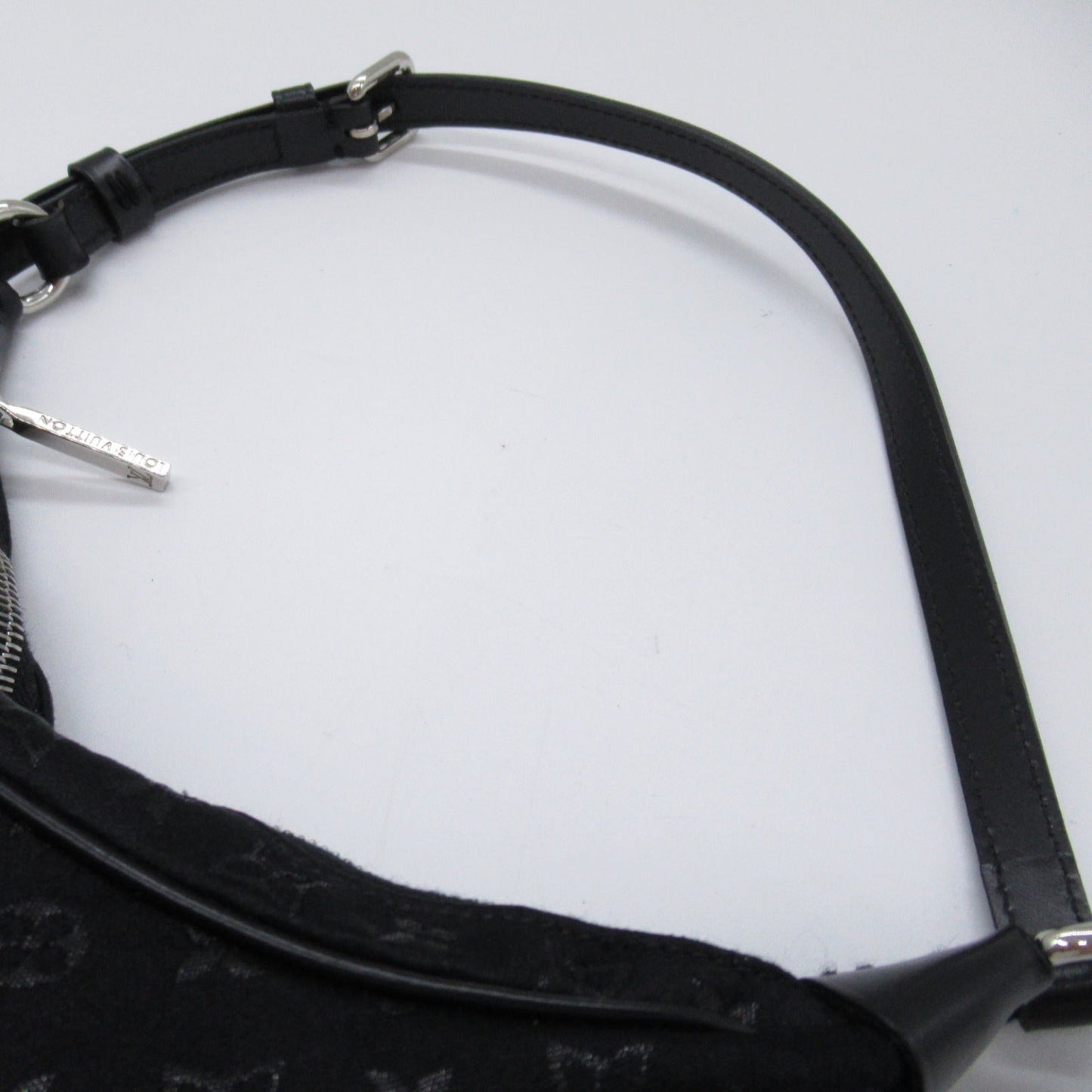 Louis Vuitton Little Bronze Accessories Bag PVC ted Canvas Monogram Satin  Black M92142