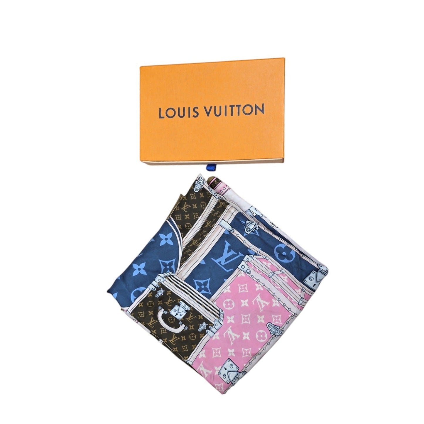 Louis Vuitton Silk Monogram Letâ€™s Go Silk Square Scarf