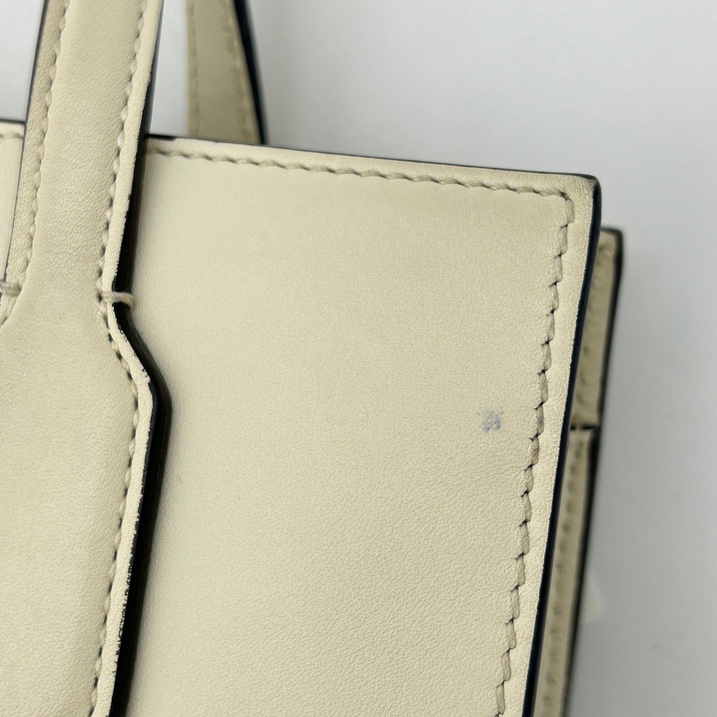 Gucci GG Ribbon White Satchel Leather Handbag Small