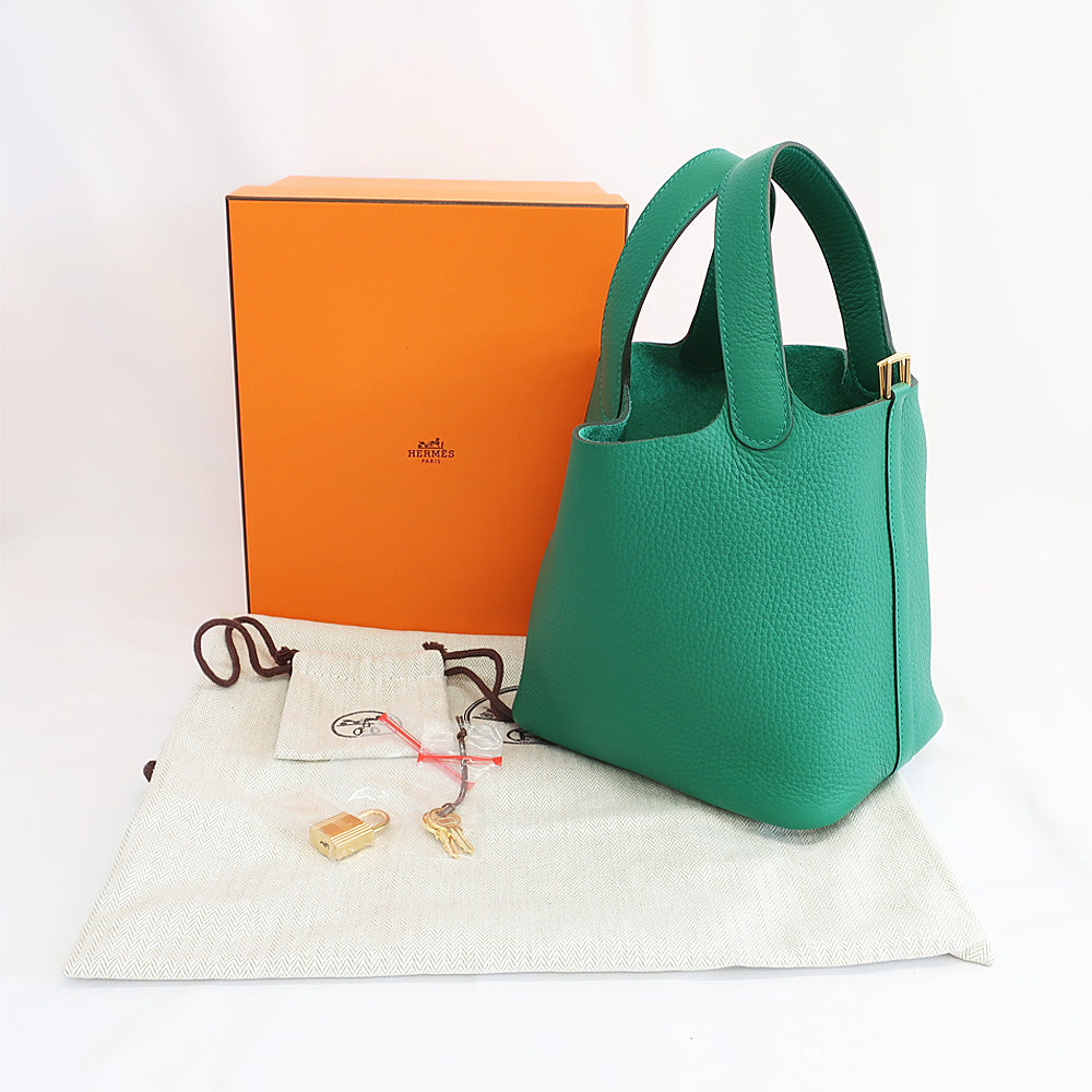 HERMES Hermes Picotin Lock PM Handbag BÃƒÂ¥Ã‹â€ Ã‚Â» 2023 Made around Vertigo G  Green clemence  New Unused]  Vertigo Quality Woodwear