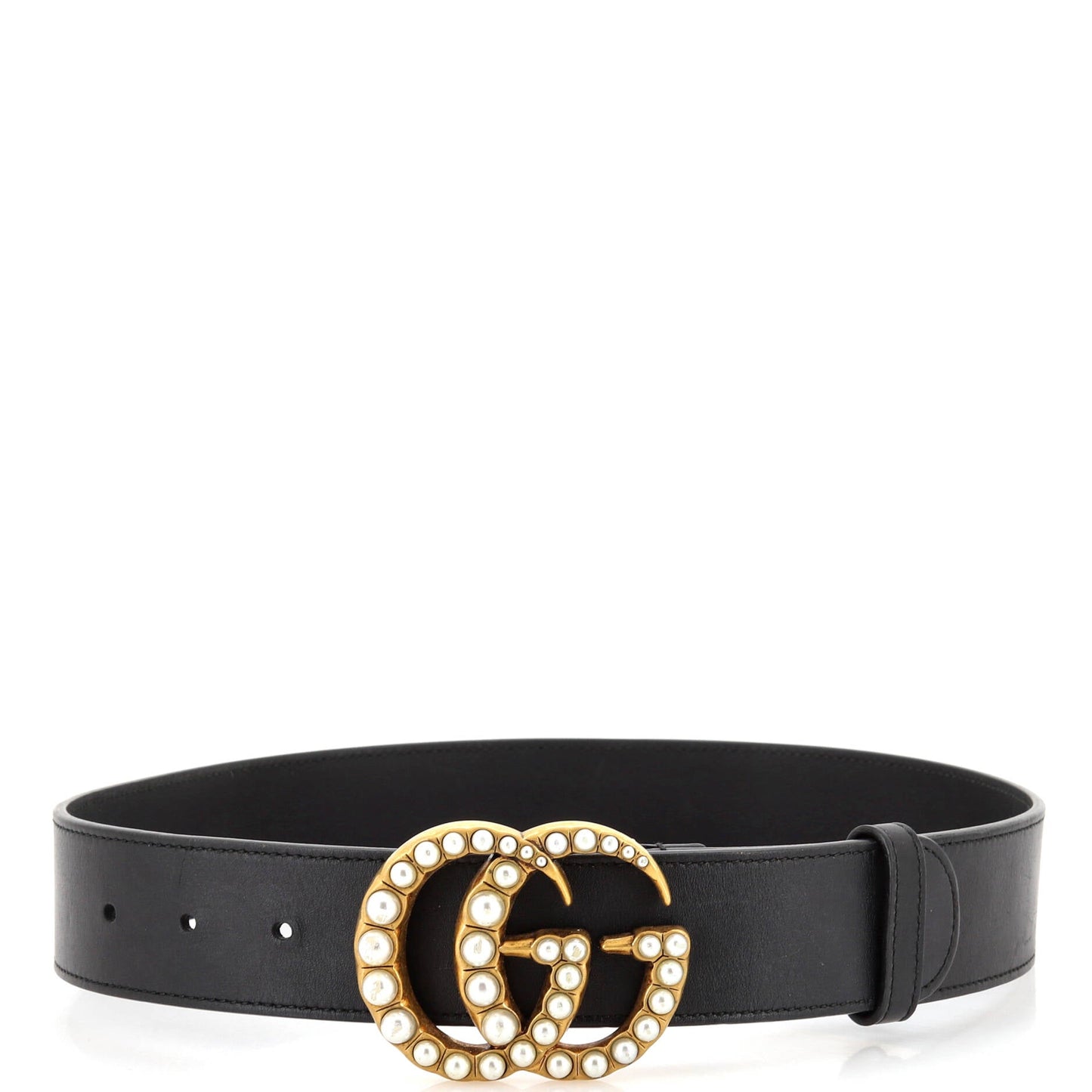 Pearly GG Marmont Belt Leather Wide 80